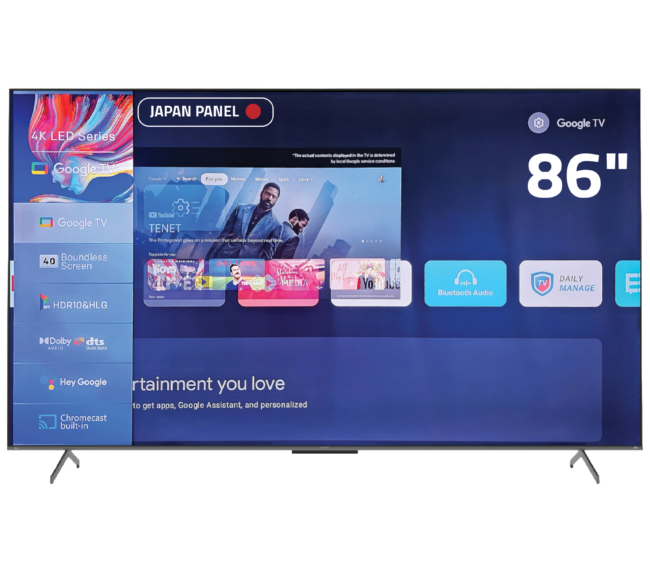 SHARP Google TV 86 Inch 4k UHD 120HZ