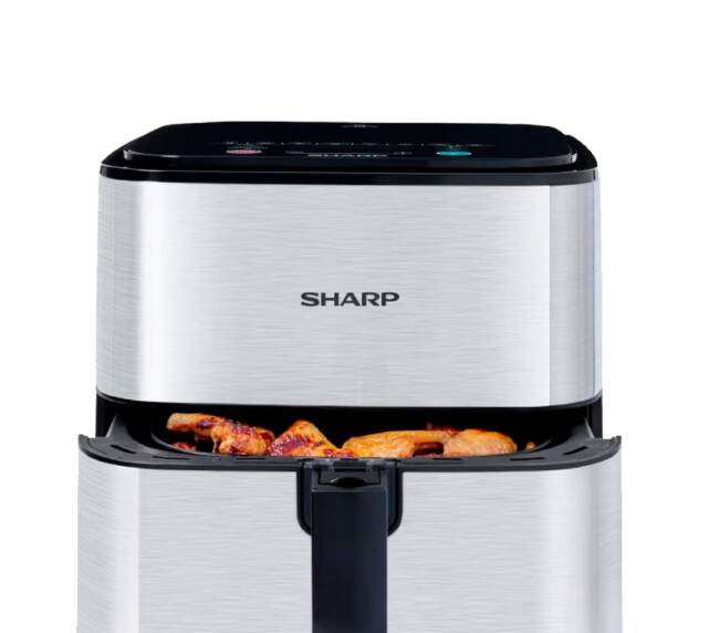 SHARP Air Fryer 7 Liter 1650 Watt Stainless Steel